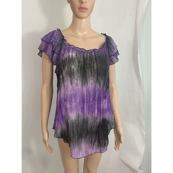 Serenade womens large Purple And Black Blouse - Picture 1 of 11